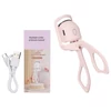 Kép 1/12 - USB újratölthető elektromos fűtött szempilla göndörítő 2 állítható hőmérsékletű szempillaspirál kefével - Pink