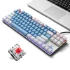 Kép 3/11 - iBlancod K87 87 Gombos Vezetékes Mechanikus Gamer Billentyűzet - Fehér + Kék