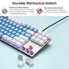 Kép 4/7 - iBlancod K87 87 Gombos Vezetékes Mechanikus Gamer Billentyűzet - Pink + Fehér