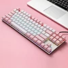 Kép 5/7 - iBlancod K87 87 Gombos Vezetékes Mechanikus Gamer Billentyűzet - Pink + Fehér