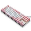 Kép 1/7 - iBlancod K87 87 Gombos Vezetékes Mechanikus Gamer Billentyűzet - Pink + Fehér