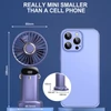 Kép 5/6 - Mini hordozható kézi ventilátor, újratölthető 5 sebességfokozatban, 90°-ban összecsukható, zsinórral - Lila