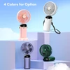 Kép 2/10 - Mini hordozható kézi ventilátor, újratölthető 5 sebességfokozatban, 90°-ban összecsukható, zsinórral - Fehér