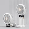 Kép 3/10 - Mini hordozható kézi ventilátor, újratölthető 5 sebességfokozatban, 90°-ban összecsukható, zsinórral - Fehér