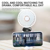 Kép 10/10 - Mini hordozható kézi ventilátor, újratölthető 5 sebességfokozatban, 90°-ban összecsukható, zsinórral - Fehér
