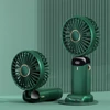 Kép 5/6 - Mini hordozható kézi ventilátor, újratölthető 5 sebességfokozatban, 90°-ban összecsukható, zsinórral - Zöld