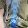 Kép 9/13 - USB újratölthető hordozható derékra akasztott ventilátor némítás lapát nélkül - Fekete