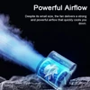 Kép 5/13 - USB újratölthető hordozható derékra akasztott ventilátor némítás lapát nélkül - Fehér