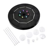 Kép 1/13 - 3,5 W LED-es napelemes szökőkút szivattyú színes gradiens fénnyel, 1800 mAh akkumulátorral, 6 fúvókával - Fehér