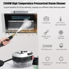 Kép 10/14 - 2500W hordozható kézi gőztisztító, magas hőmérsékletű nyomásos tisztítógép kefe fejekkel konyhához, bútorokhoz, fürdőszobához, autóhoz - Fehér