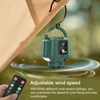 Kép 7/16 - USB újratölthető kültéri kempingsátor mennyezetre akasztható ventilátor lámpa távirányítóval - Fehér