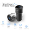 Kép 2/20 - ROCK H2 Dual USB autós töltő digitális LED kijelzővel 5V/3.4A alumíniumötvözet gyorstöltő feszültségfigyelő iPhone Samsung készülékhez
