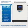 Kép 8/9 - 3000VA 2400W MPPT szoláris inverter 24V 40A tiszta szinuszos töltővezérlő otthoni napelemes rendszerhez