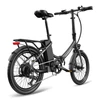 Kép 17/20 - FAFREES F20 Light Összecsukható városi E-bike 20*1,95 hüvelykes gumiabroncs 250W motor 90-100km Max tartomány 7 sebességváltó LCD kijelzővel hátsó fogasléc - Fekete