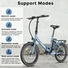 Kép 11/20 - FAFREES F20 Light Összecsukható városi E-bike 20*1,95 hüvelykes gumiabroncs 250W motor 90-100km Max tartomány 7 sebességváltó LCD kijelzővel hátsó fogasléc - Kék