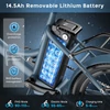Kép 8/20 - FAFREES F20 Light Összecsukható városi E-bike 20*1,95 hüvelykes gumiabroncs 250W motor 90-100km Max tartomány 7 sebességváltó LCD kijelzővel hátsó fogasléc - Piros