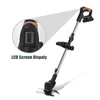 Kép 2/10 - Akkus fűnyíró Weed Wacker 21V gyomirtó gép LCD képernyővel Könnyű, állítható magasságú fém vágópenge - 2 akkumulátor
