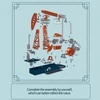 Kép 7/8 - Olajszivattyú jack modellkészlet fém olajmező munkafelszerelés könnyű olajfúró tornyokkal, oktatási játékok kollekcióval - 219 db