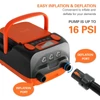 Kép 7/20 - STERMAY 16PSI intelligens kétfokozatú levegőszivattyú 6 db fúvókával, LCD kijelzővel 6000 mAh elektromos szivattyú támogatja a felfújást és leeresztést