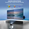Kép 13/17 - 4500 Lumen intelligens, 230 hüvelykes LCD multimédiás filmprojektor 2,4G+5G WiFi beépített hangszóró, alacsony zajszintű hordozható, okostelefonnal, TV Stick, laptoppal kompatibilis
