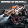 Kép 9/10 - HBX 2105A 1:14 4WD 2,4 GHz távirányítós teherautó 75 km/h sebességű terepjáró - Narancs, 2 akkumulátor