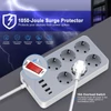 Kép 4/7 - 10 az 1-ben elosztó 1,2 méter hosszú kábellel 6 kimenet 4 USB port EU csatlakozó