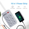 Kép 6/7 - 10 az 1-ben elosztó 1,2 méter hosszú kábellel 6 kimenet 4 USB port EU csatlakozó