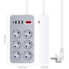 Kép 7/7 - 10 az 1-ben elosztó 1,2 méter hosszú kábellel 6 kimenet 4 USB port EU csatlakozó
