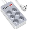 Kép 1/7 - 10 az 1-ben elosztó 1,2 méter hosszú kábellel 6 kimenet 4 USB port EU csatlakozó