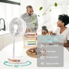 Kép 4/11 - Hordozható, összecsukható állóventilátor 4 szélsebesség-időzítővel 180°-ban forgatható, alacsony zajszint