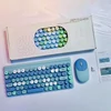 Kép 2/5 - 2,4 G vezeték nélküli, 86 gombos billentyűzet és egér készlet asztali számítógépekhez, ergonómikus kialakítás, kompatibilis a Windows 2000/XP/7/Vista/98/ME/8/10 rendszerrel - Kék