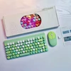 Kép 3/6 - 2,4 G vezeték nélküli, 86 gombos billentyűzet és egér készlet asztali számítógépekhez, ergonómikus kialakítás, kompatibilis a Windows 2000/XP/7/Vista/98/ME/8/10 rendszerrel - Zöld