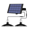 Kép 3/12 - Napenergiával működő függőlámpa állítható panellel, automatikus be-/kikapcsolású világításérzékelővel, IP65 Vízálló függőlámpa - Fehér, 2 fej