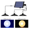 Kép 2/13 - Napenergiával működő függőlámpa állítható panellel, automatikus be-/kikapcsolású világításérzékelővel, IP65 Vízálló függőlámpa - Meleg fehér, 3 fej
