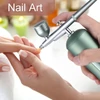 Kép 5/11 - Hordozható vezeték nélküli airbrush kompresszorral, kettős működésű, 2 fokozatban állítható nyomású beépített akkumulátorral - Zöld