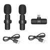 Kép 3/10 - PULUZ PU3151B One-Trigger-Two Mini 2.4G vezeték nélküli mikrofonrendszer C-típusú Android okostelefonokhoz