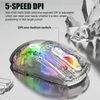Kép 4/16 - XYH20 RGB mechanikus játék egér BT5.0 2.4G vezeték nélküli USB vevővel - Fekete