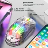 Kép 8/16 - XYH20 RGB mechanikus játék egér BT5.0 2.4G vezeték nélküli USB vevővel - Fekete