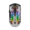 Kép 1/16 - XYH20 RGB mechanikus játék egér BT5.0 2.4G vezeték nélküli USB vevővel - Fekete