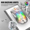 Kép 7/16 - XYH20 RGB mechanikus játék egér BT5.0 2.4G vezeték nélküli USB vevővel - Fehér