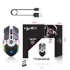 Kép 4/15 - HXSJ T30 vezeték nélküli egér 2.4G USB vevő 5 háttérvilágítású RGB módú mechanikus, újratölthető akkumulátorral, 2400 DPI állítható szinttel - Fekete