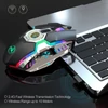 Kép 5/15 - HXSJ T30 vezeték nélküli egér 2.4G USB vevő 5 háttérvilágítású RGB módú mechanikus, újratölthető akkumulátorral, 2400 DPI állítható szinttel - Fekete