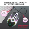 Kép 14/15 - HXSJ T30 vezeték nélküli egér 2.4G USB vevő 5 háttérvilágítású RGB módú mechanikus, újratölthető akkumulátorral, 2400 DPI állítható szinttel - Fekete