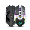 Kép 15/15 - HXSJ T30 vezeték nélküli egér 2.4G USB vevő 5 háttérvilágítású RGB módú mechanikus, újratölthető akkumulátorral, 2400 DPI állítható szinttel - Fekete