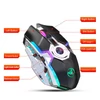 Kép 3/15 - HXSJ T30 vezeték nélküli egér 2.4G USB vevő 5 háttérvilágítású RGB módú mechanikus, újratölthető akkumulátorral, 2400 DPI állítható szinttel - Szürke