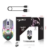 Kép 9/15 - HXSJ T30 vezeték nélküli egér 2.4G USB vevő 5 háttérvilágítású RGB módú mechanikus, újratölthető akkumulátorral, 2400 DPI állítható szinttel - Szürke