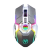 Kép 11/15 - HXSJ T30 vezeték nélküli egér 2.4G USB vevő 5 háttérvilágítású RGB módú mechanikus, újratölthető akkumulátorral, 2400 DPI állítható szinttel - Szürke