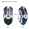 Kép 15/15 - HXSJ T30 vezeték nélküli egér 2.4G USB vevő 5 háttérvilágítású RGB módú mechanikus, újratölthető akkumulátorral, 2400 DPI állítható szinttel - Szürke
