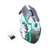 Kép 1/15 - HXSJ T30 vezeték nélküli egér 2.4G USB vevő 5 háttérvilágítású RGB módú mechanikus, újratölthető akkumulátorral, 2400 DPI állítható szinttel - Szürke