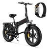 Kép 1/20 - ENGWE Engine X elektromos kerékpár 20x4,0 hüvelykes gumiabroncsok 250 W motor teljes felfüggesztés összecsukható ingyenes Xiaomi Mi Band 8 - Fekete